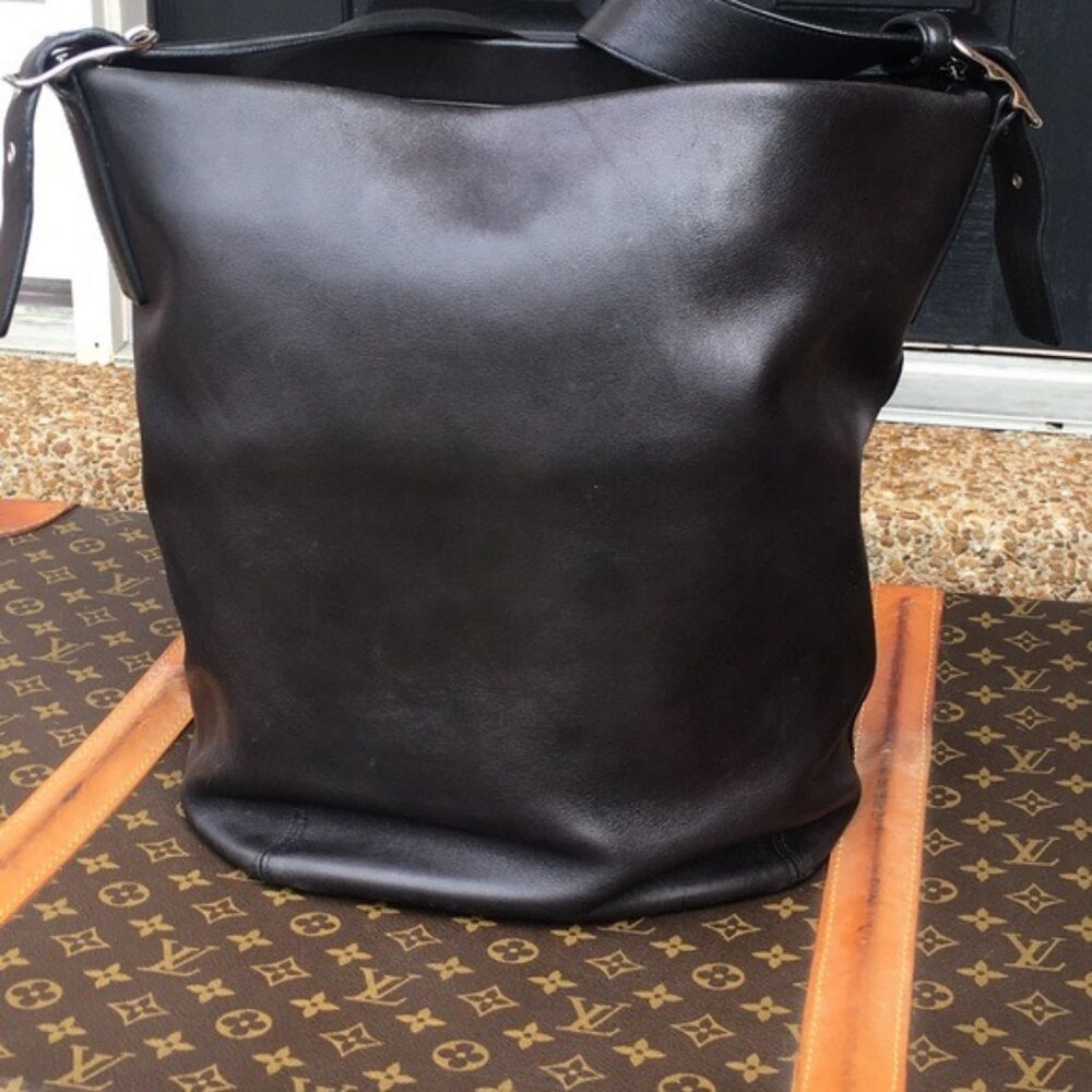 Large Coach Leather Bucket Tote